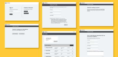 Times Up CRITICAL publicist form wireframes