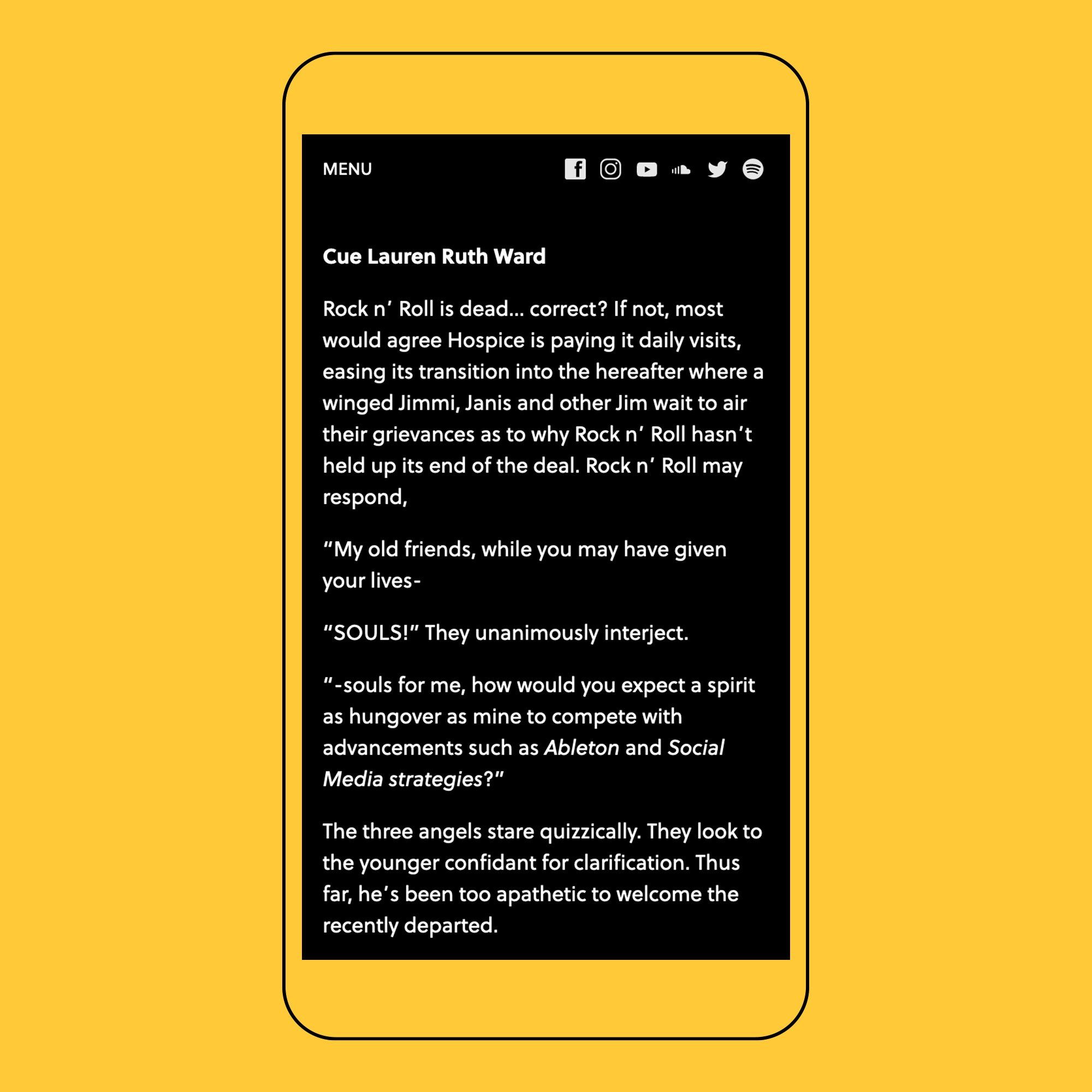 Lauren Ruth Ward about mobile view