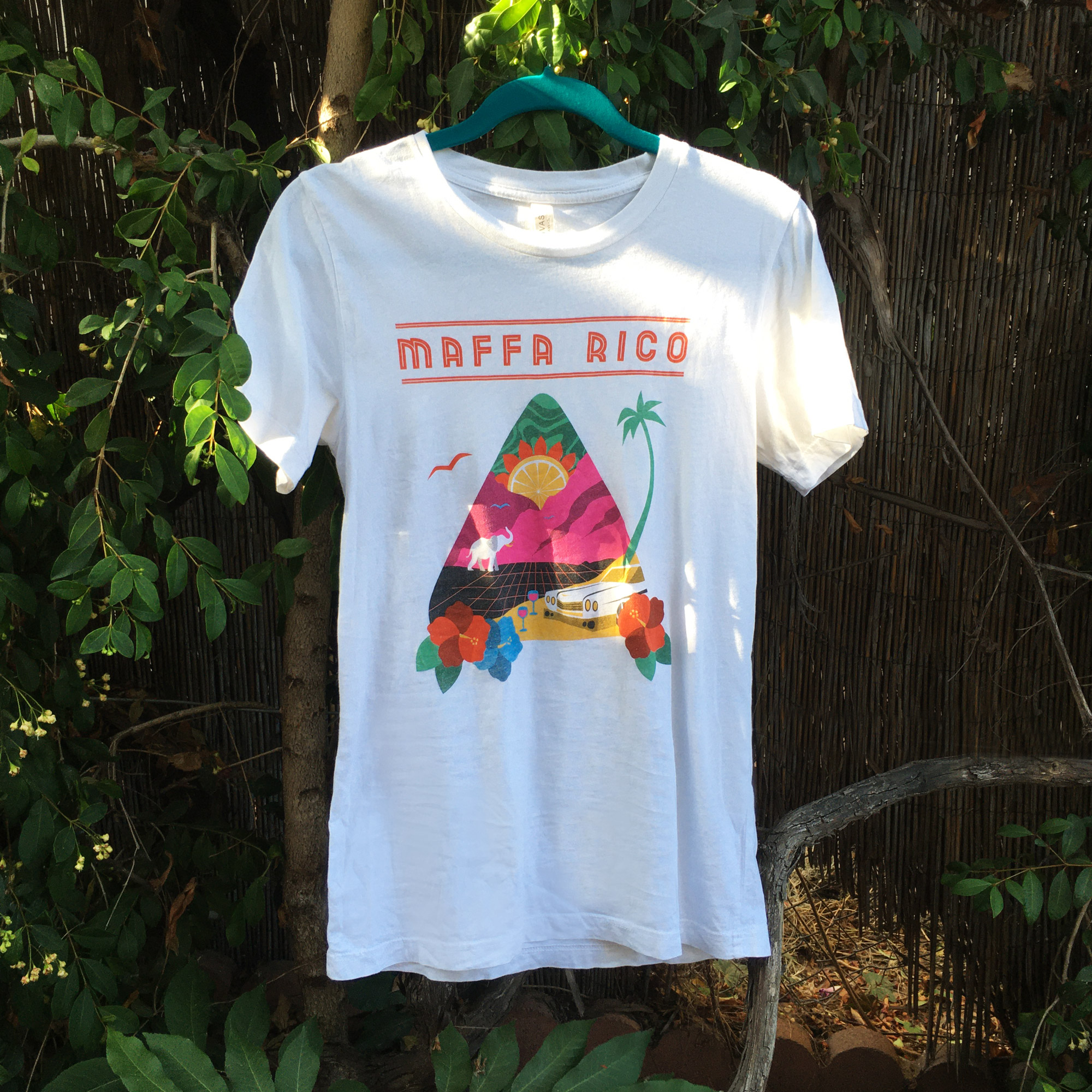 Maffa Rico shirt amongst foliage