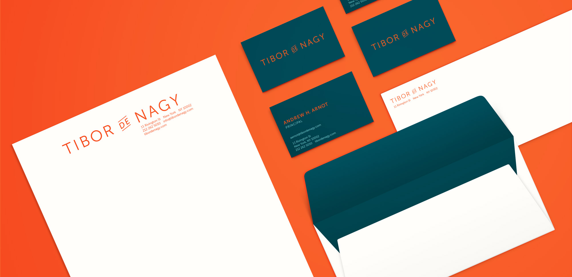 Tibor de Nagy Letterhead, Business Cards, and Envelopes