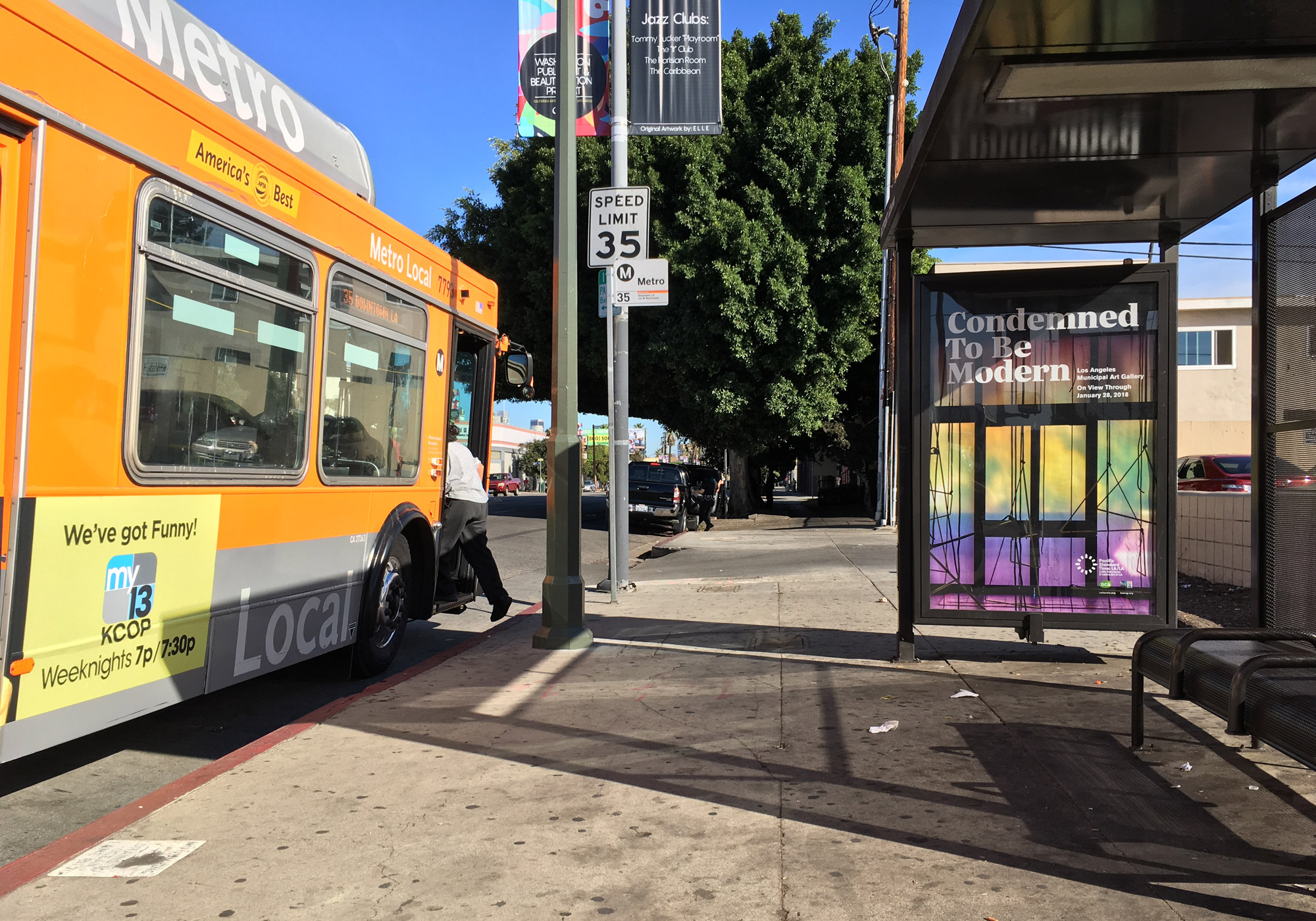 Condemned To Be Modern bus shelter to DTLA