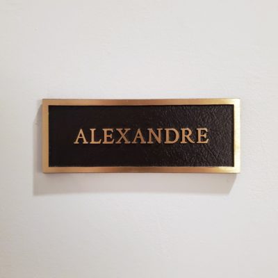 Alexandre Gallery bronze sign