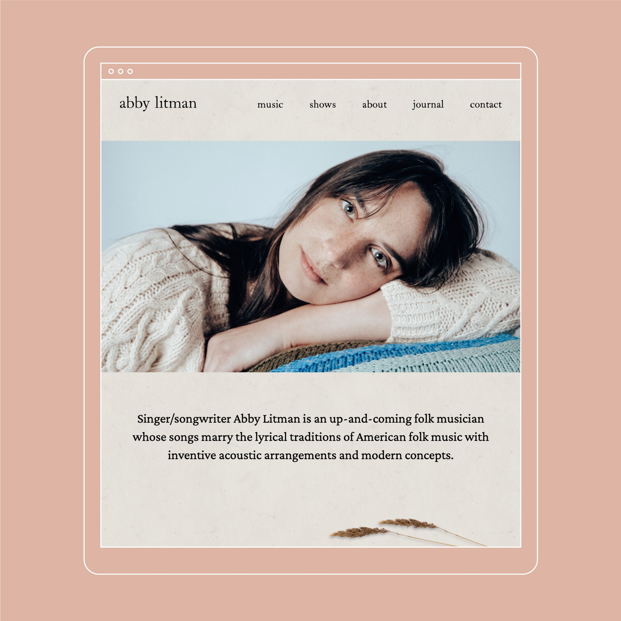 Abby Litman Website homepage