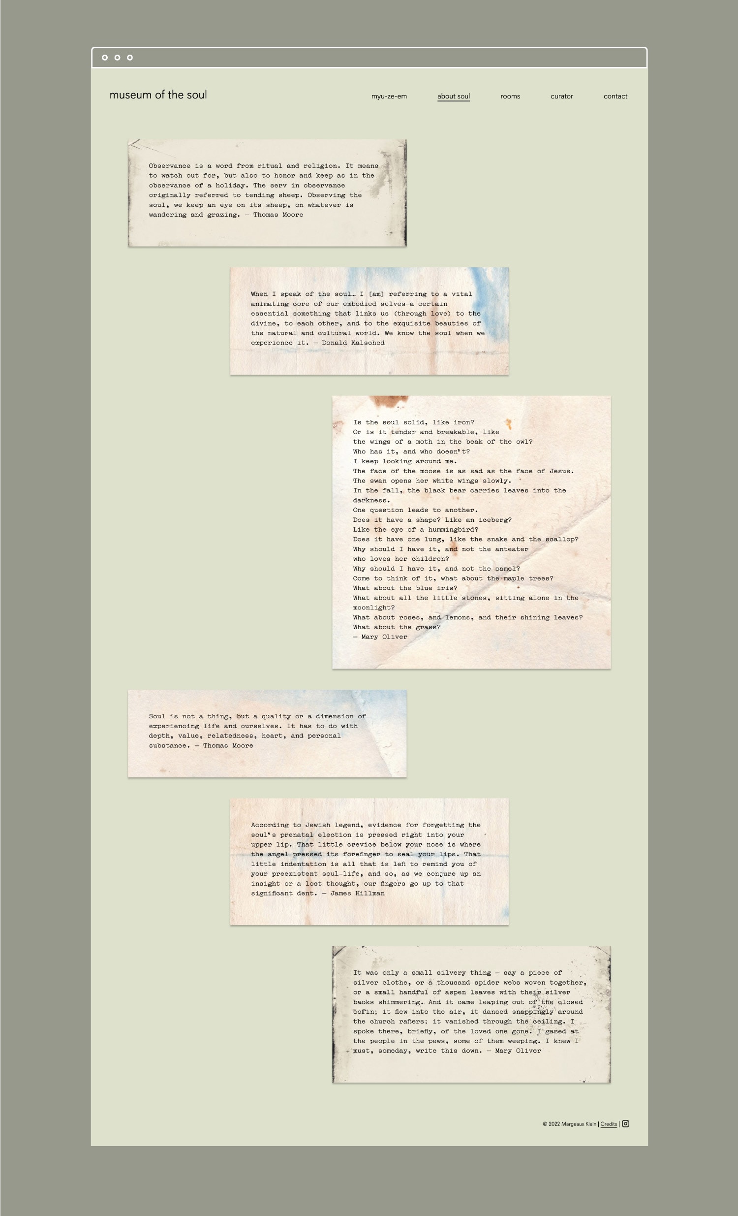 Museum of the Soul – About page