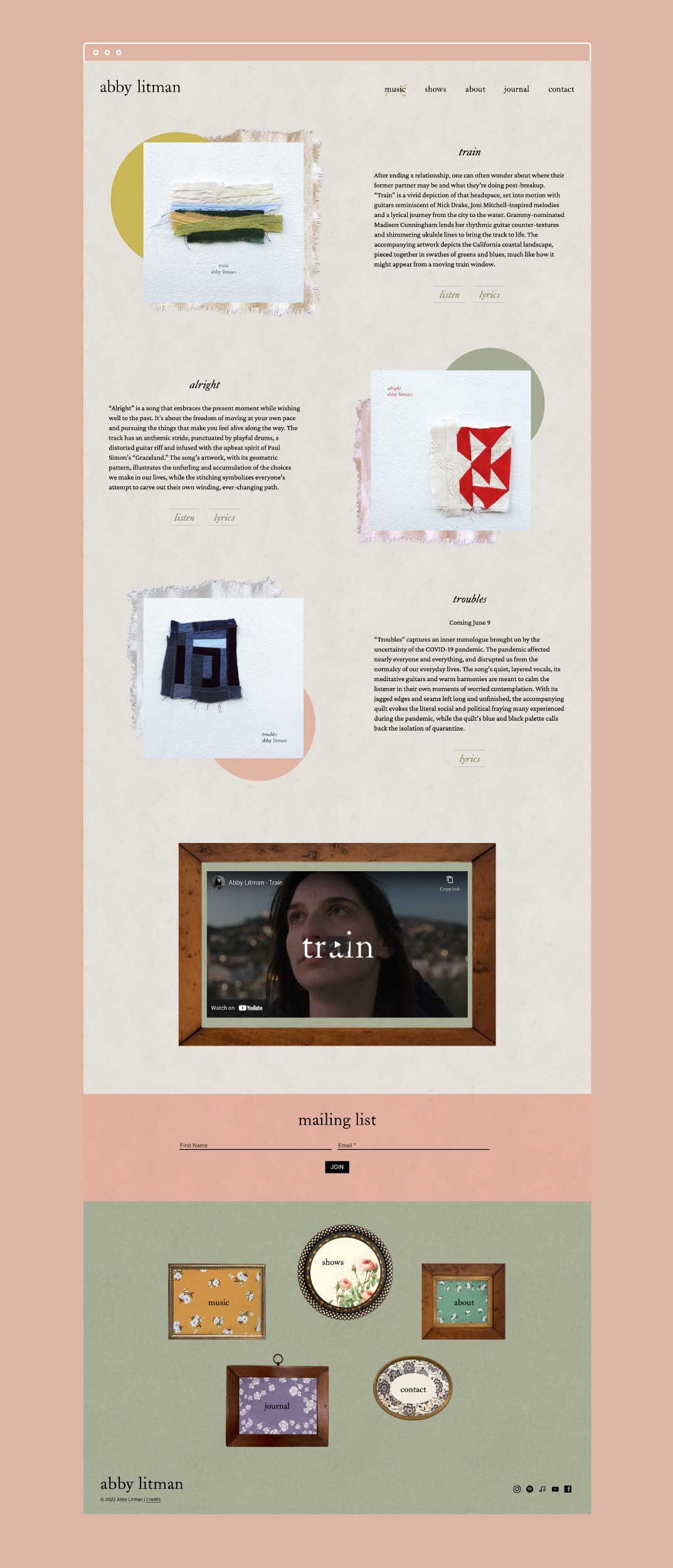 Abby Litman Website music